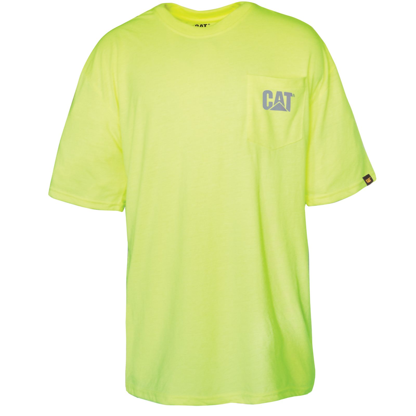 Caterpillar Clothing South Africa - Cat Men's Hi-vis Trademark Pocket T-Shirts Yellow TA0429738